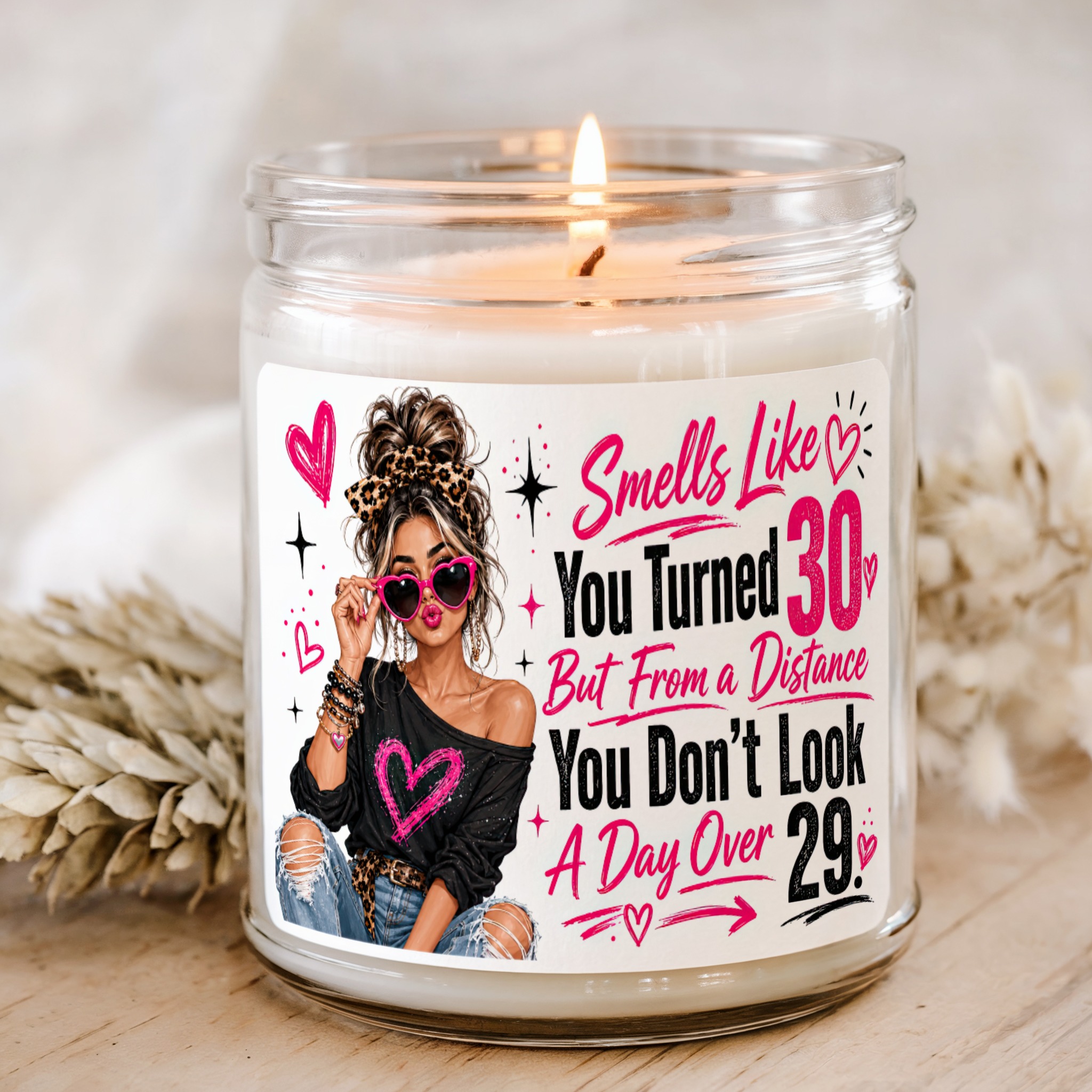 Turned 30 Don?t Look It Birthday Candle 1 Turned 30 Don?t Look It funny 30th birthday candle gift in clear glass jar