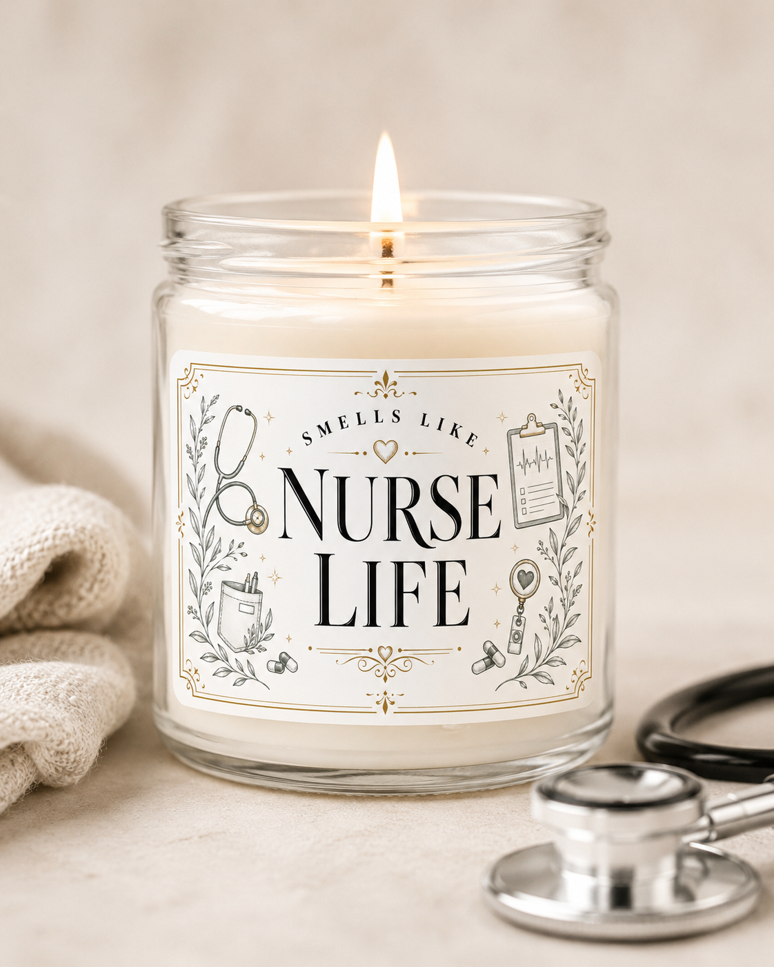 Smells Like Nurse Life 9 Oz candle 1 Smells Like Nurse Life 9 Oz candle