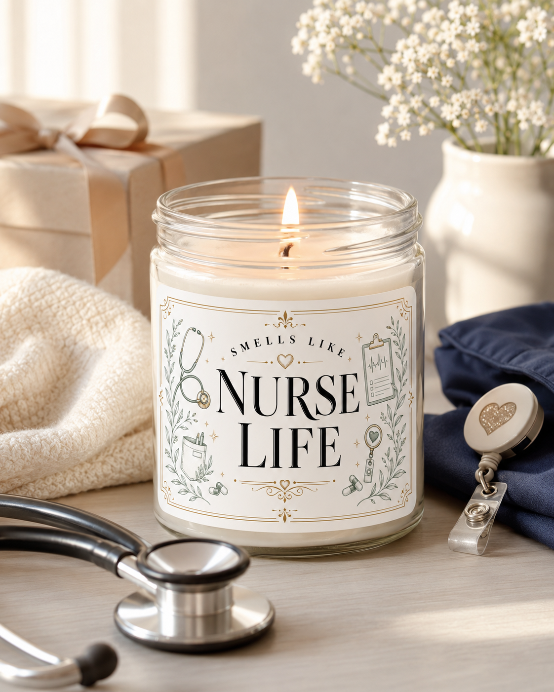 Smells Like Nurse Life 9 Oz candle 3 Smells Like Nurse Life 9 Oz candle - Image 3