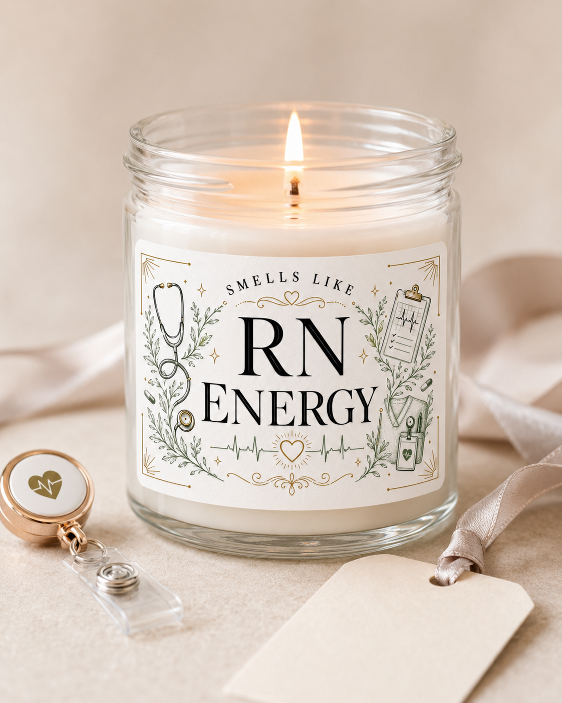 Smells Like RN Energy Nurse 9 Oz Soy Candle 4 Smells Like RN Energy Nurse 9 Oz Soy Candle - Image 4