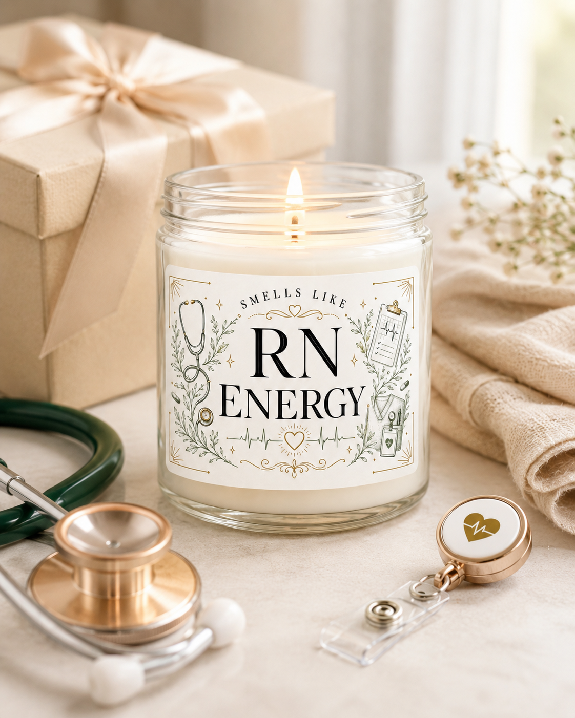 Smells Like RN Energy Nurse 9 Oz Soy Candle 6 Smells Like RN Energy Nurse 9 Oz Soy Candle - Image 6
