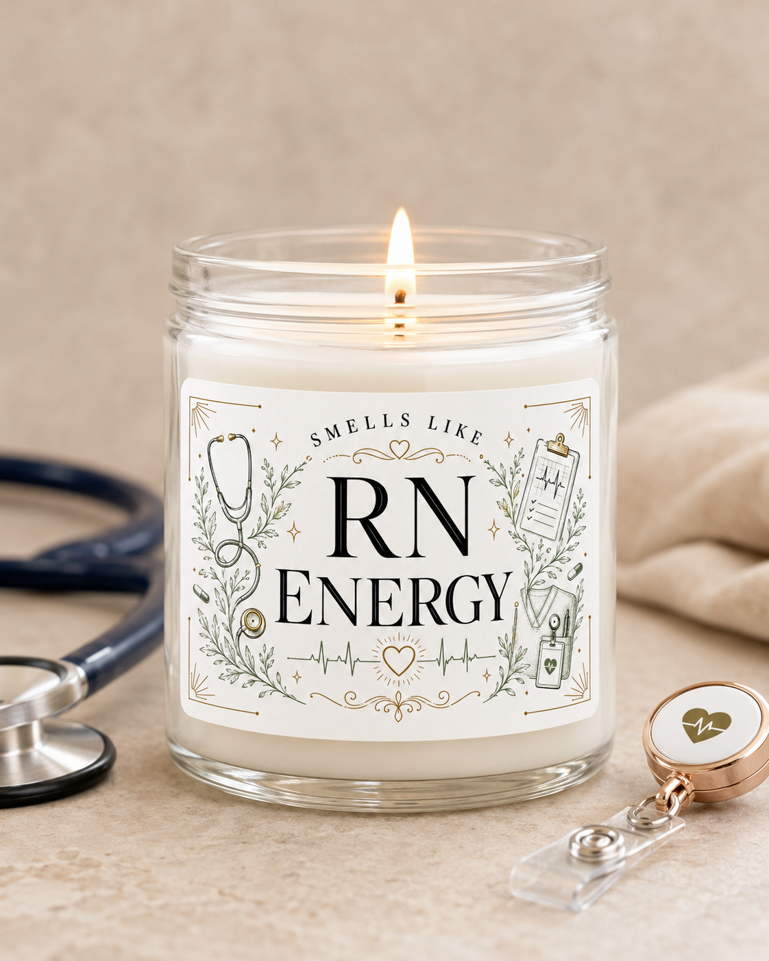 Smells Like RN Energy Nurse 9 Oz Soy Candle 2 Smells Like RN Energy Nurse 9 Oz Soy Candle - Image 2