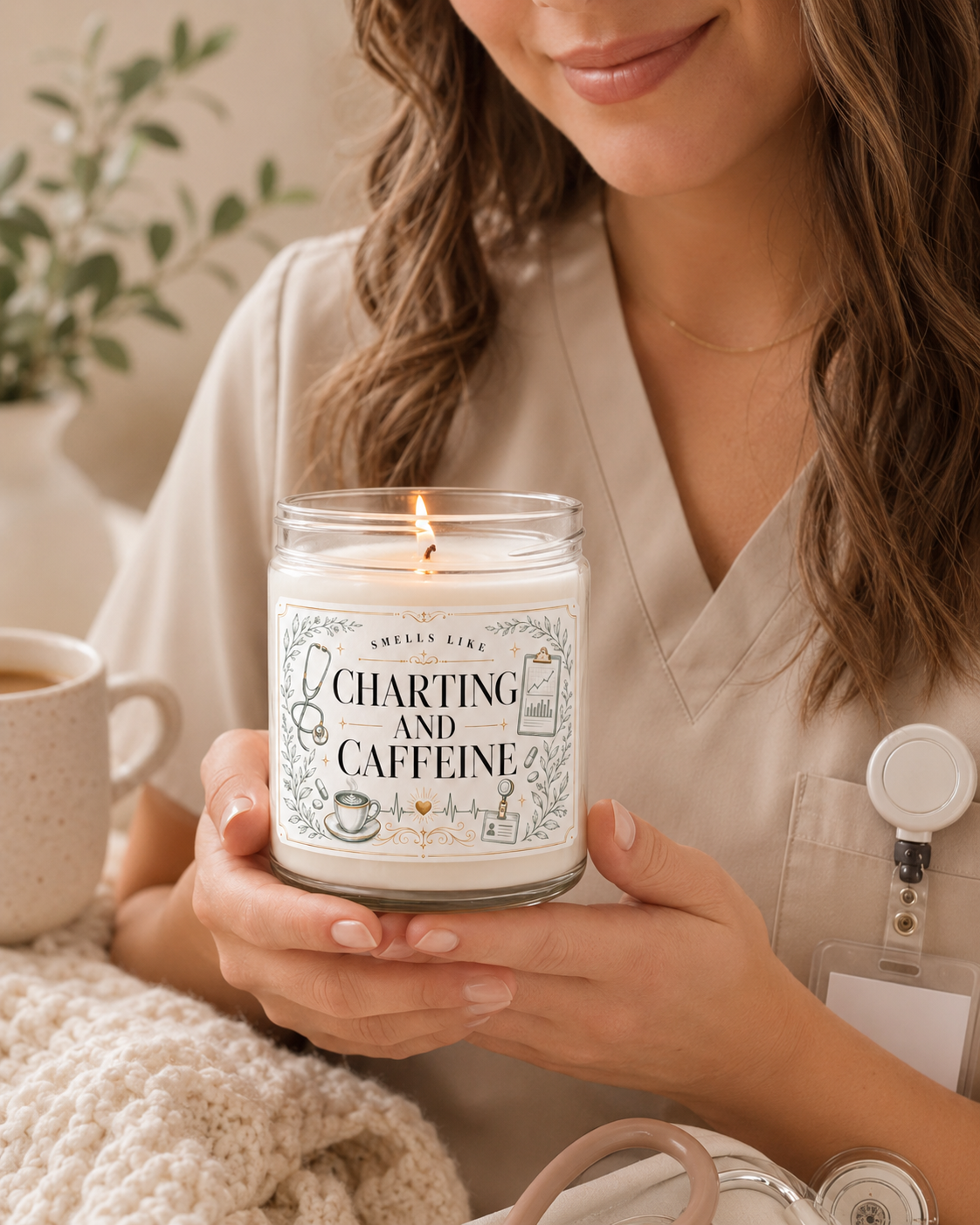 Smells Like Charting and Caffeine Nurse Gift Candle 9 oz soy 7 Smells Like Charting and Caffeine Nurse Gift Candle 9 oz soy - Image 7