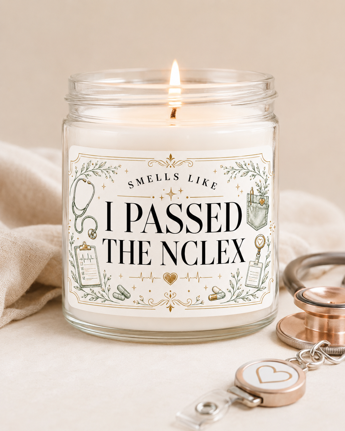 NCLEX Gift Candle, I Passed The NCLEX Nursing Graduation Gift 2 NCLEX Gift Candle, I Passed The NCLEX Nursing Graduation Gift - Image 2