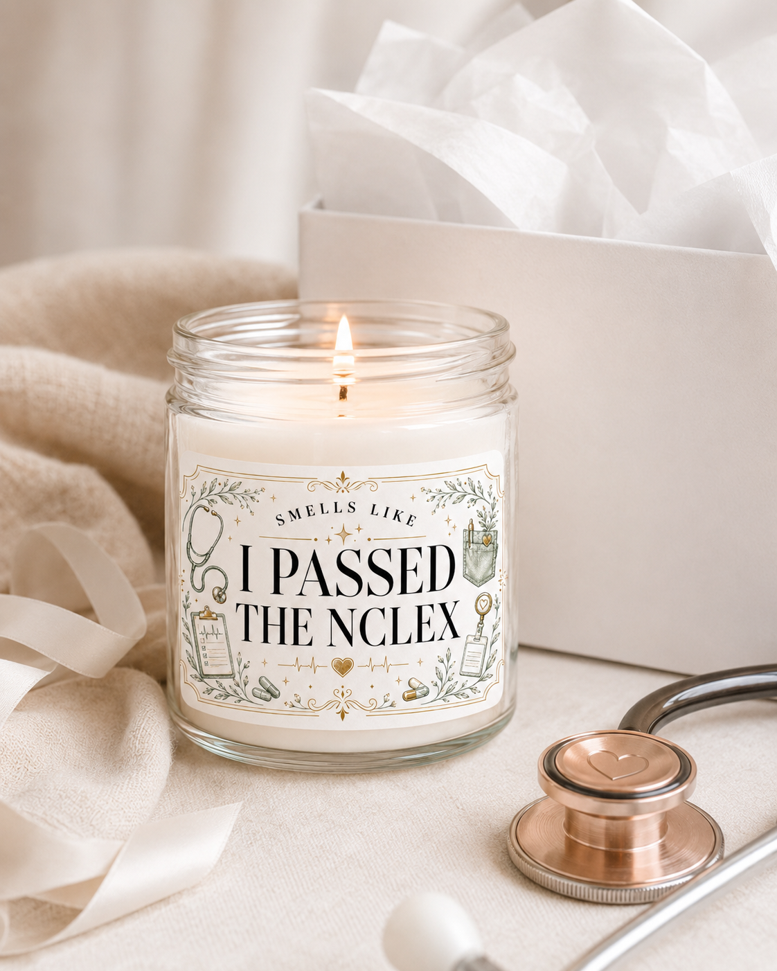 NCLEX Gift Candle, I Passed The NCLEX Nursing Graduation Gift 3 NCLEX Gift Candle, I Passed The NCLEX Nursing Graduation Gift - Image 3