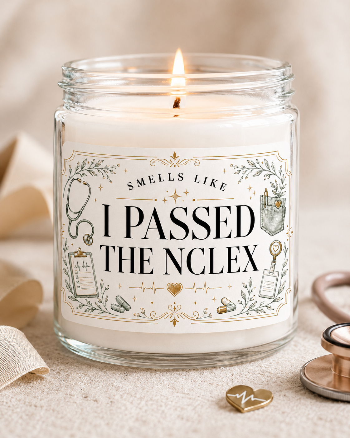 NCLEX Gift Candle, I Passed The NCLEX Nursing Graduation Gift 1 I passed the NCLEX Candle For Nurses