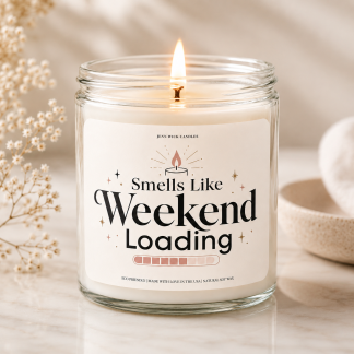 Funny Co-Worker Candle Gift — Smells Like Weekend Loading