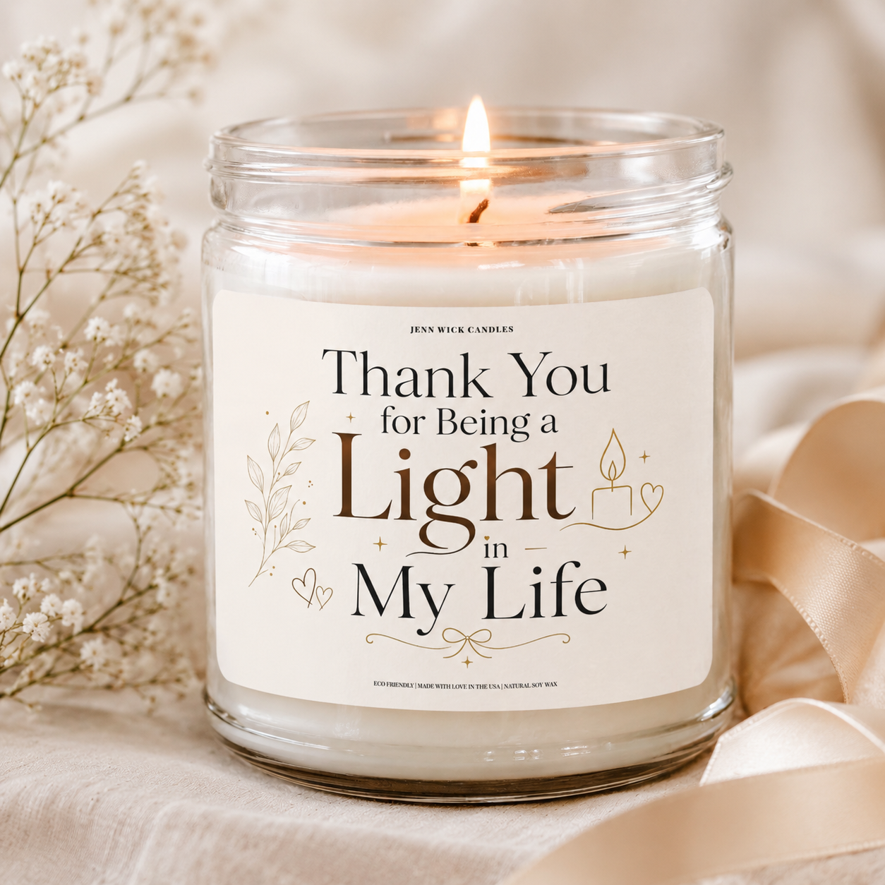 Heartfelt Thank You Candle Gift — Thank You for Being a Light in My Life 1 Heartfelt Thank You Candle Gift — Thank You for Being a Light in My Life