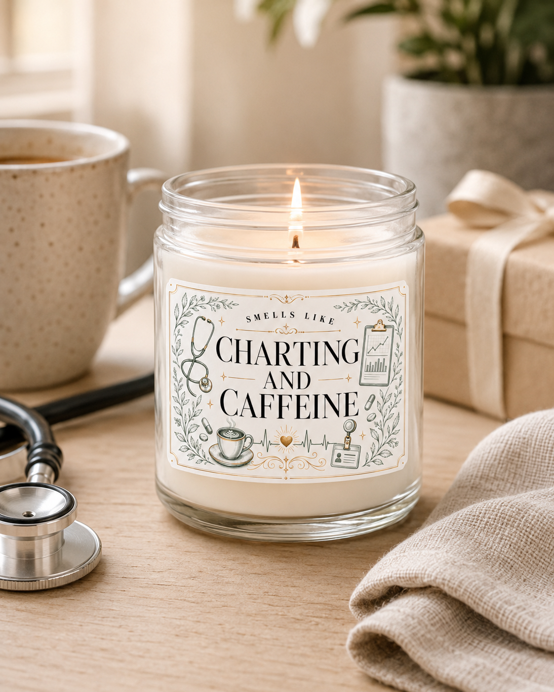 Smells Like Charting and Caffeine Nurse Gift Candle 9 oz soy 5 Smells Like Charting and Caffeine Nurse Gift Candle 9 oz soy - Image 5