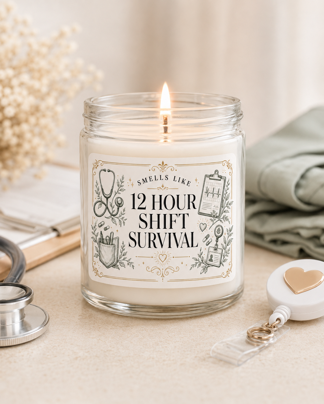 12 Hour Shift Survival Candle — Nurse Gift, 4 12 Hour Shift Survival Candle — Nurse Gift, - Image 4