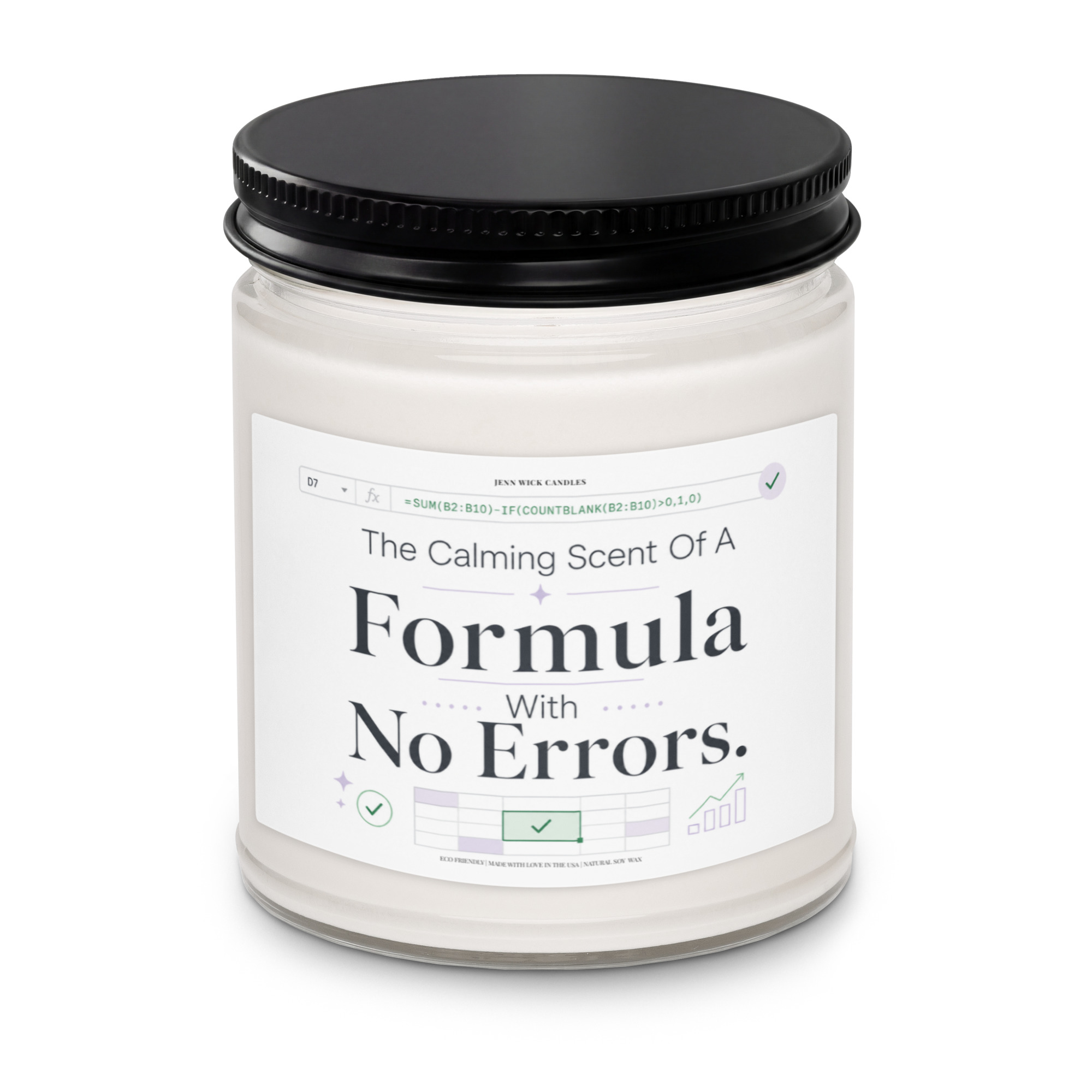 Funny Spreadsheet Candle Gift - Formula With No Errors 2 Funny Spreadsheet Candle Gift - Formula With No Errors - Image 2