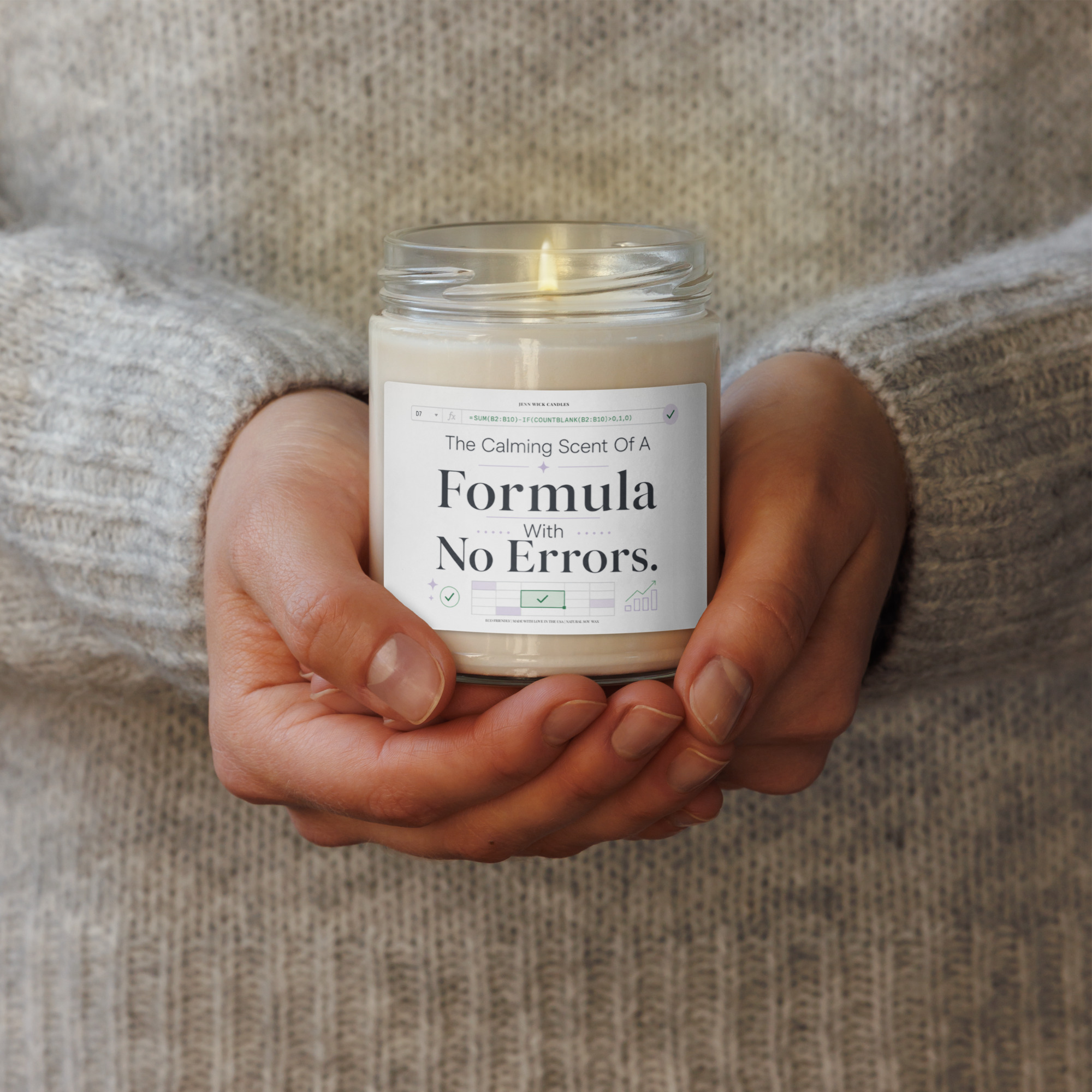 Funny Spreadsheet Candle Gift - Formula With No Errors 3 Funny Spreadsheet Candle Gift - Formula With No Errors - Image 3