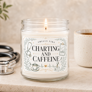 Charting and Caffeine Nurse Candle